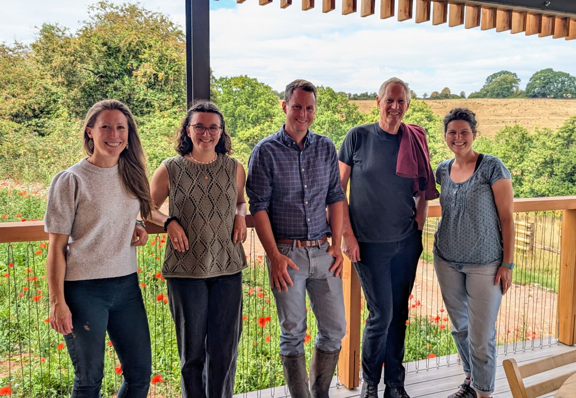 Senior leadership team in facilitated discussion at our South Wales rewilding site
